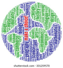 Vector of education concept in modern word cloud