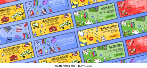 Vector education courses banner concept. Modern illustration for design and web.