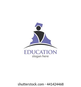 Vector Education Design Logo Template. flat style