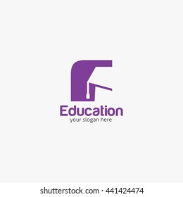 Vector Education Design Logo Template. flat style