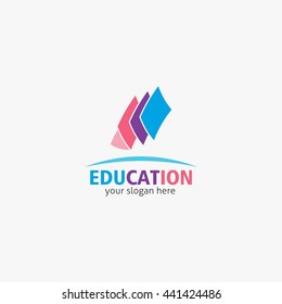 Vector Education Design Logo Template. flat style