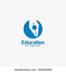 Vector Education Design Logo Template. flat style