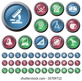 Vector: Education glossy buttons