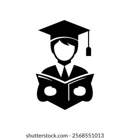 Vector of education glyph flat icon