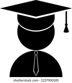 Vector education icon. Online Education. Graduation hat icon. Pencil icon. 
