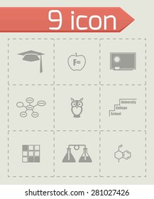 Vector Education icon set on grey background