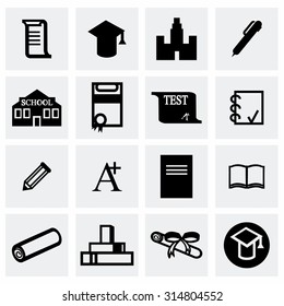 Vector Education icon set on grey background