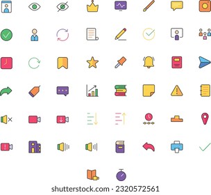 Vector of Education Icon Set Thin Color. Perfect for user interface, new application.