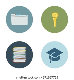 Vector education icons set.