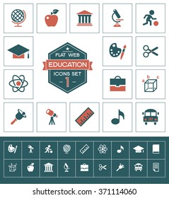 Vector education icons set for web and mobile