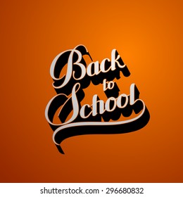 vector education  illustration of Back To School retro label with long shadows. lettering composition