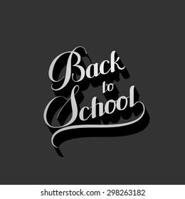 vector education  illustration of Back To School retro label with long shadows. lettering composition