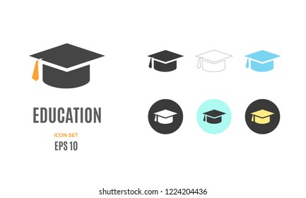 Vector education infographic template. Color graduation icon design for your illustration or school presentation