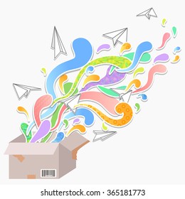  Vector education and leaning concept - abstract with icons and signs