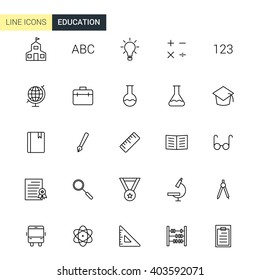 Vector education line icons
