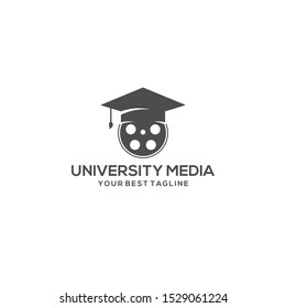 Vector education logo academic media school symbol,  learning center and graduation concept