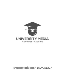 Vector education logo academic media school symbol,  learning center and graduation concept