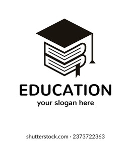 Vector education logo black color style isolated