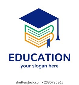 Vector education logo black color style isolated