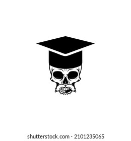 vector is education logo. Consists of skull and graduation cap elements.