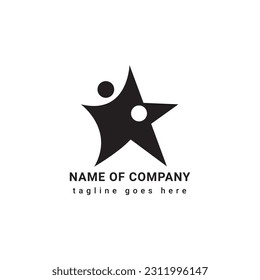 vector education logo peoples and star success design, minimalist and creative education logo design, success logo design, human logo design