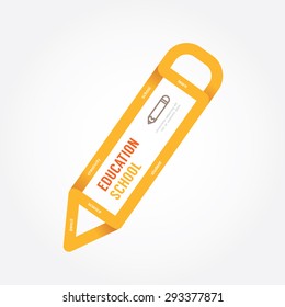 vector education pencil ribbon paper design creative line style.