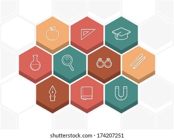 vector education and science icons