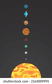 Vector education solar system planets art illustration