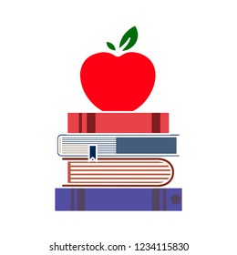 Vector Education Wisdom Flat Icon - Healthy Reading Illustration Sign . University Bookstore Sign Symbol