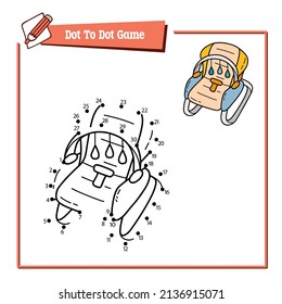 vector educational game illustration of dot to dot puzzle with doodle swing