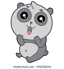Vector educational illustration of cute cartoon panda for children and scrap book