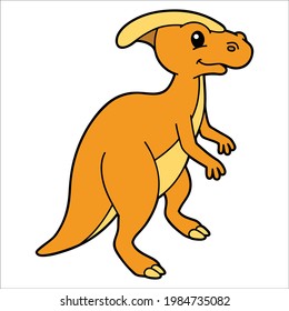 Ilustración educativa vectorial del lindo personaje de los dinosaurios de dibujos animados para niños y libro de chatarra