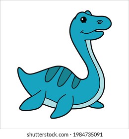 Vector educational illustration of cute cartoon dinosaur character for children and scrap book