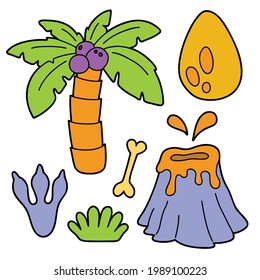 Vector educational illustration of cute cartoon palm tree character for children and scrap book