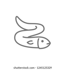 Vector eel, fish, aquatic animal line icon. Symbol and sign illustration design. Isolated on white background