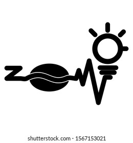 Vector of effect of coffee for logo, from z to a cup of ideas