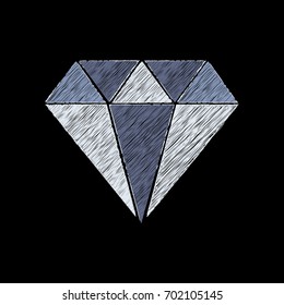 Vector effect of embroidery of a precious stone. Diamond