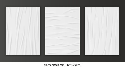 Vector effect of glued, crumpled, wet paper. EPS 10