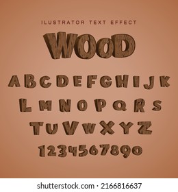 vector effect text illustration complete alphabet set with letters and numbers