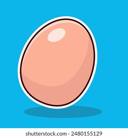 Vector un huevo en estilo de dibujos animados, ilustración de Vector.