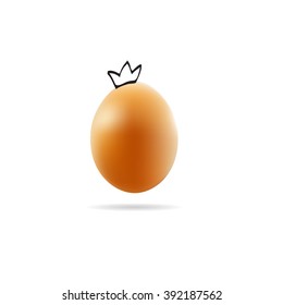 Vector egg with crown for design flyer and corporate template