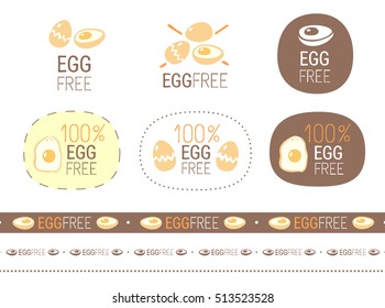 vector egg free  sign set
