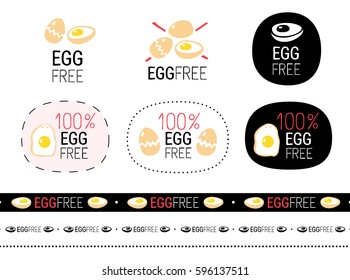 vector egg free  sign set