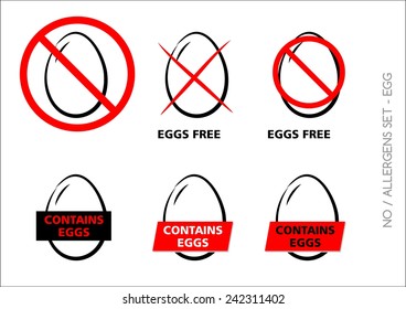 Vector Egg Free Symbols on white background