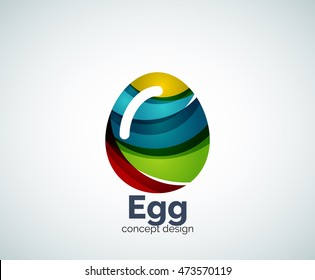 Vector egg logo template, abstract business icon
