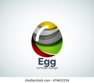 Vector egg logo template, abstract business icon
