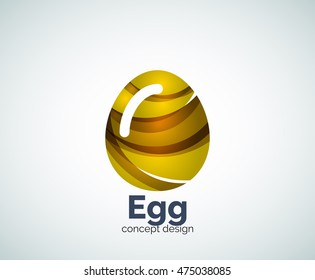 Vector egg logo template, abstract business icon