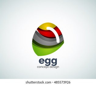Vector egg logo template, abstract business icon