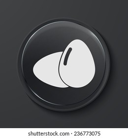 Vector egg modern black glass circle icon. Eps10