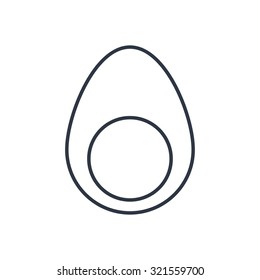 Vector Egg Outline Icon. Food Symbol 